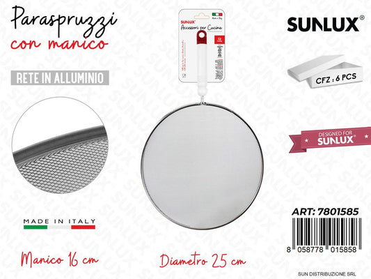 Paraspruzzi c/ Manico Rete Alluminio D.25CM