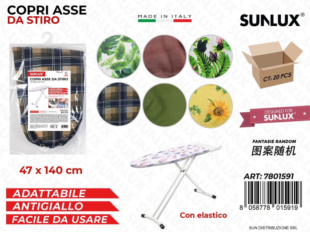 Copri Asse da Stiro c/ Elast. 47*140CM Fant. Ass.