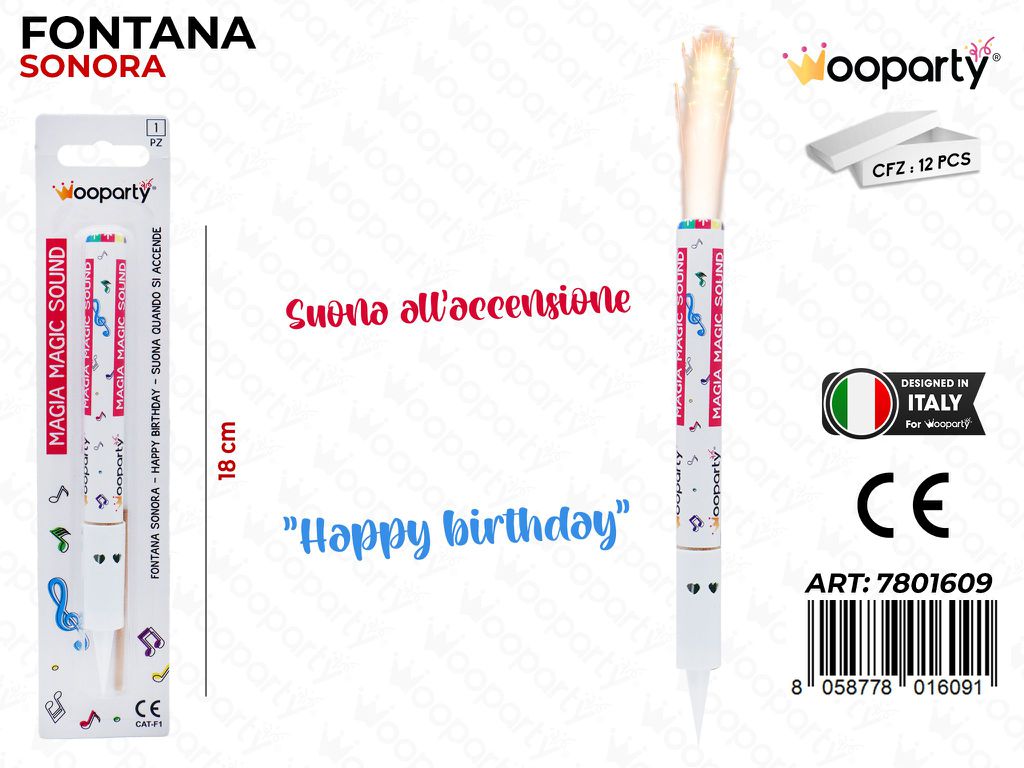 FONTANA SONORA HAPPY BIRTHDAY 18CM