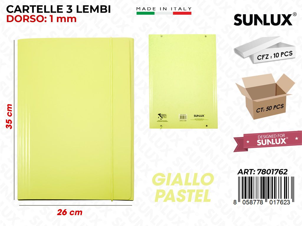 Cartelle 3LEMBI Giallo Pastel 26*35CM