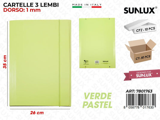 Cartelle 3LEMBI Verde Pastel 26*35CM