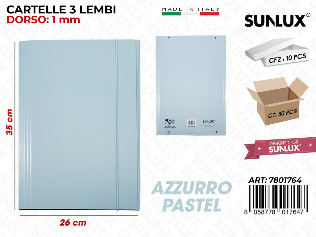 Cartelle 3LEMBI Azzurro Pastel 26*35CM