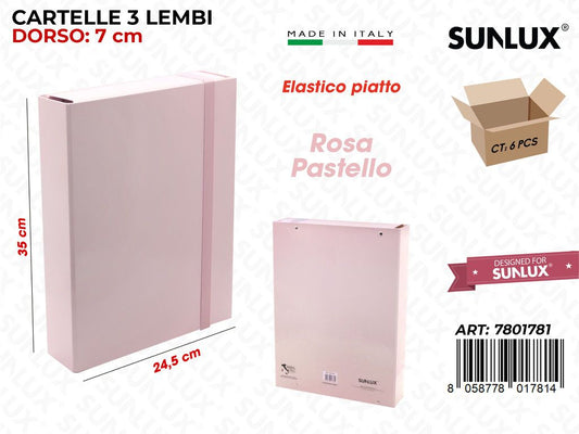 Cartelle 3LEMBI Rosa Pastel Dorso 7*24.5*35CM