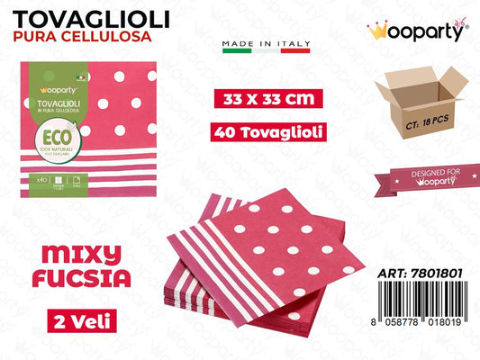 TOVAGLIOLI MIXY FUCSIA 40PCS 33*33CM /PZ DA 18**