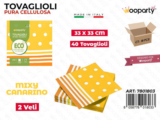 TOVAGLIOLI MIXY CANARINO 40PCS 33*33CM /PZ DA 18**