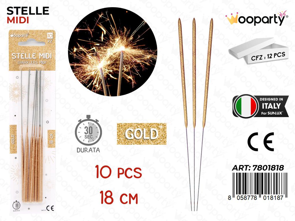 STELLE MIDI GOLD 10PCS 18CM /PZ DA 12**