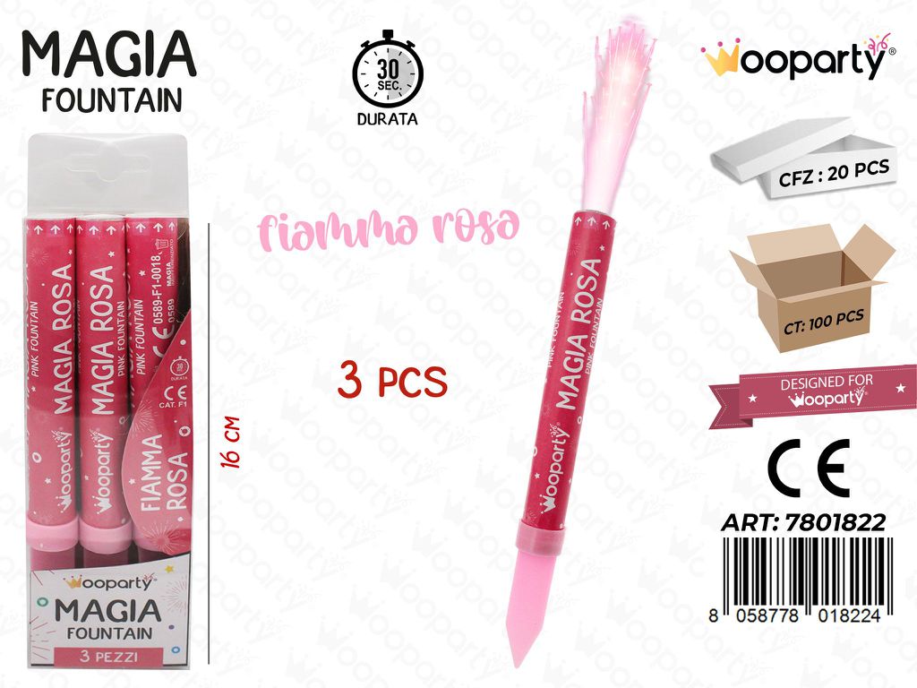 FONTANA MAGIA ROSA 3PCS 16CM /PZ DA 20**