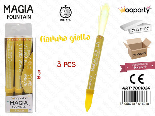 FONTANA MAGIA GIALLA 3PCS 16CM /PZ DA 20**