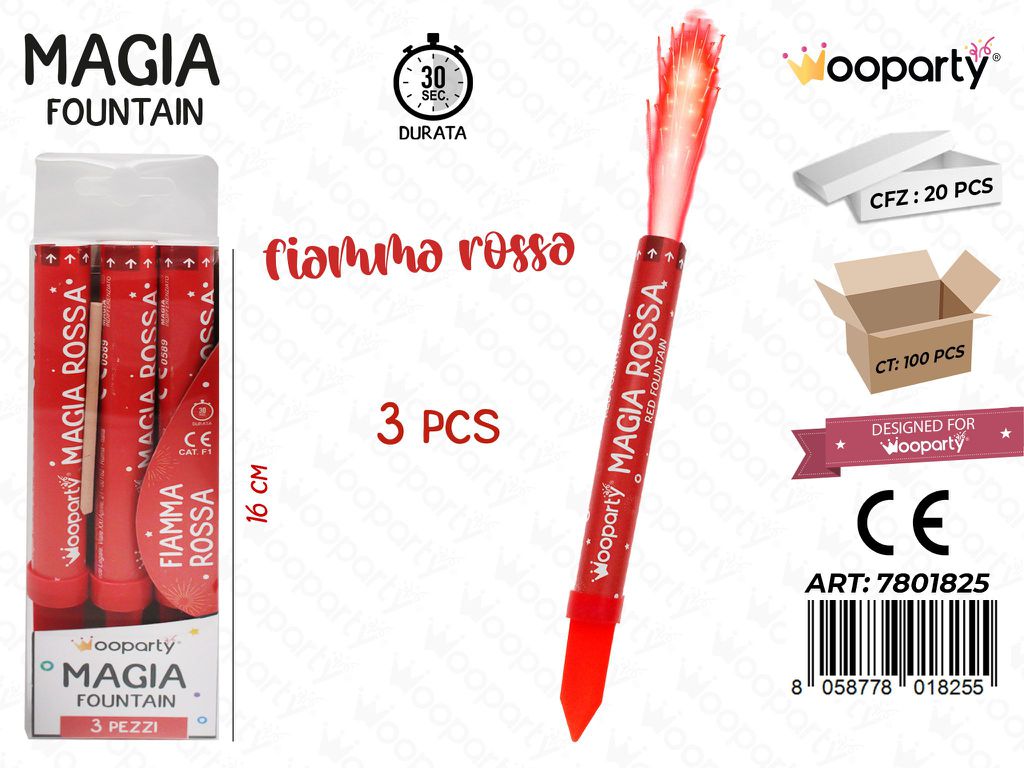 FONTANA MAGIA ROSSA 3PCS 16CM /PZ DA 20**
