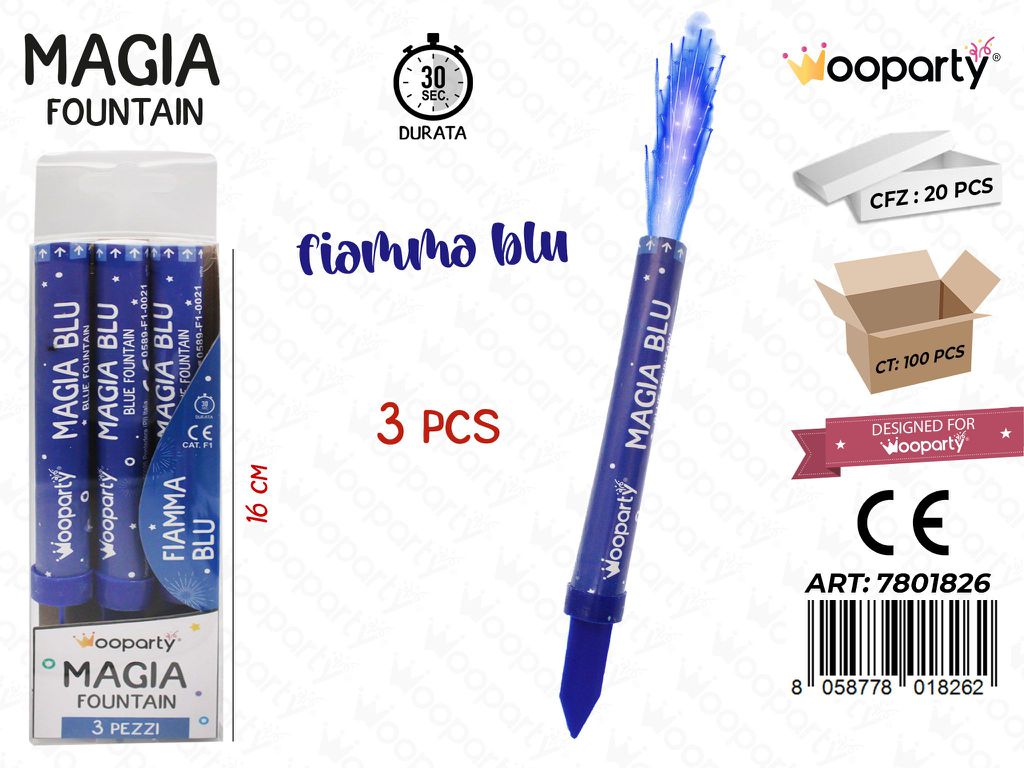 FONTANA MAGIA BLU 3PCS 16CM /PZ DA 20**