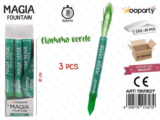 FONTANA MAGIA VERDE 3PCS 16CM /PZ DA 20**