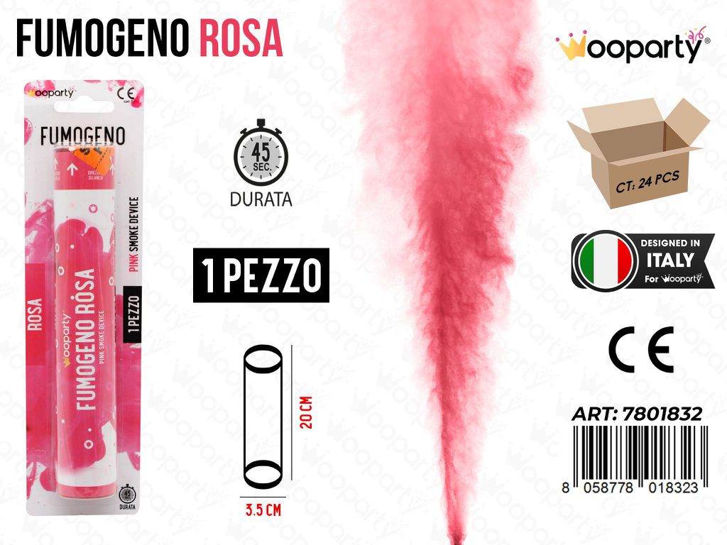 FUMOGENO ROSA 45SEC. 20CM /PZ DA  12**