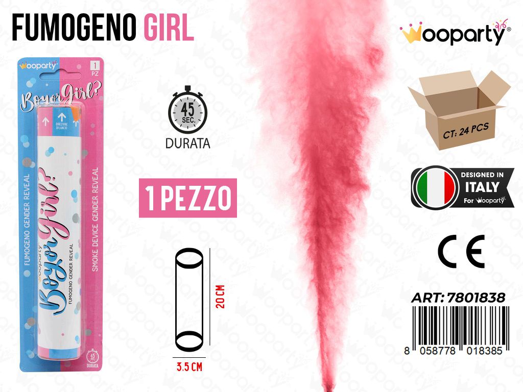 FUMOGENO GIRL OR BOY ROSA 45SEC. 20CM /PZ DA 12**