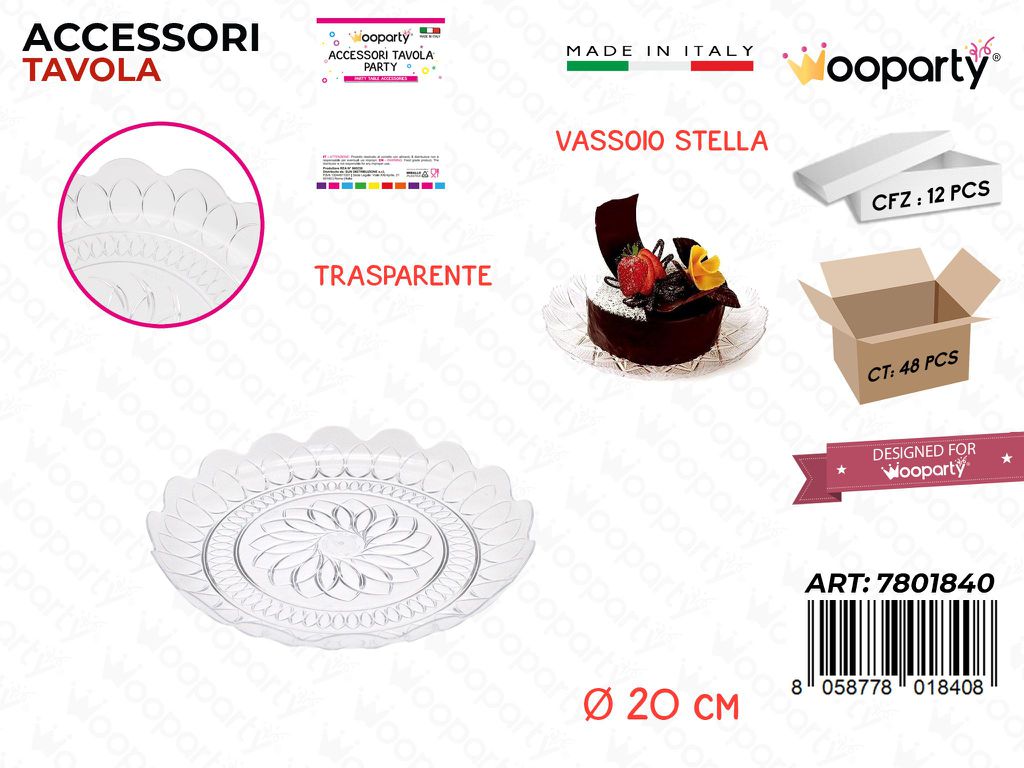 Vassoio Stella Trasp. D.20CM