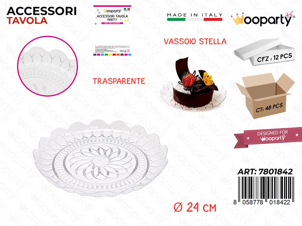 Vassoio Stella Trasp. D.24CM