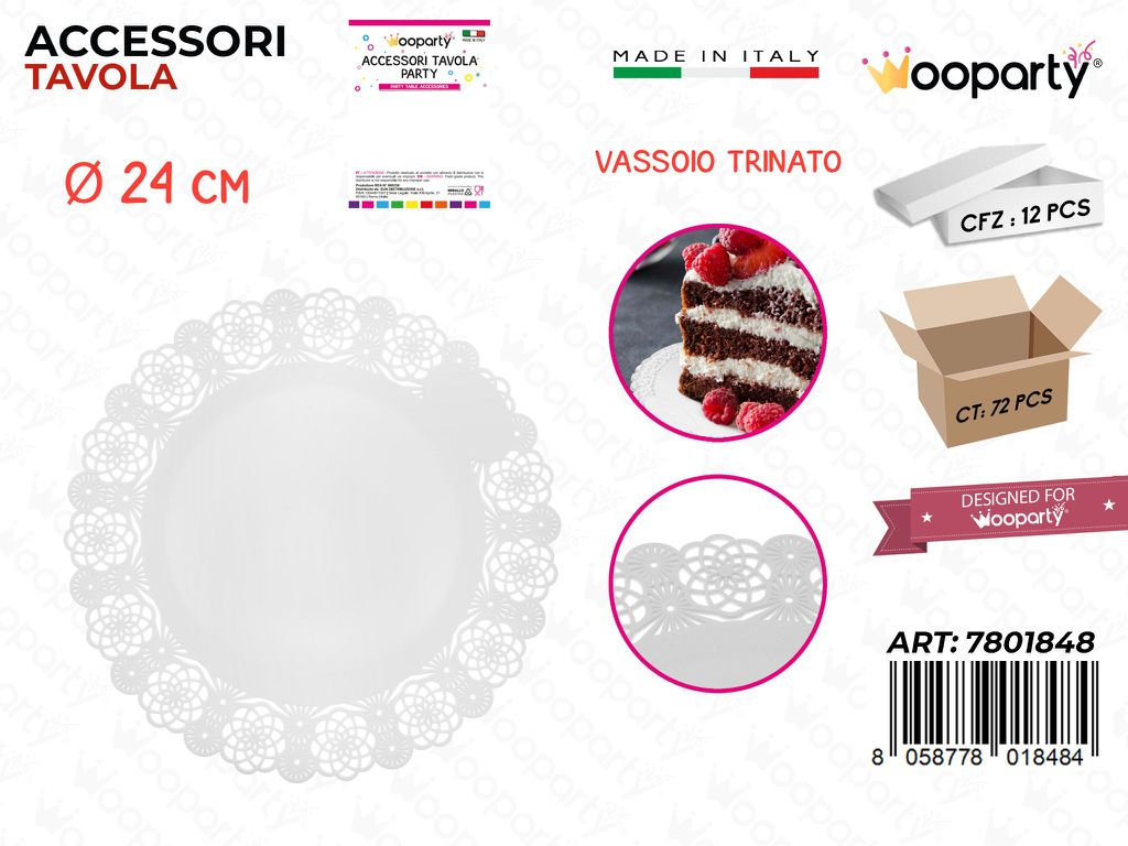 Vassoio Trinato Trasp. D.24CM