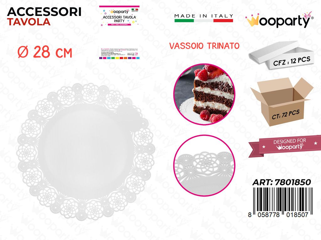 Vassoio Trinato Trasp. D.28CM