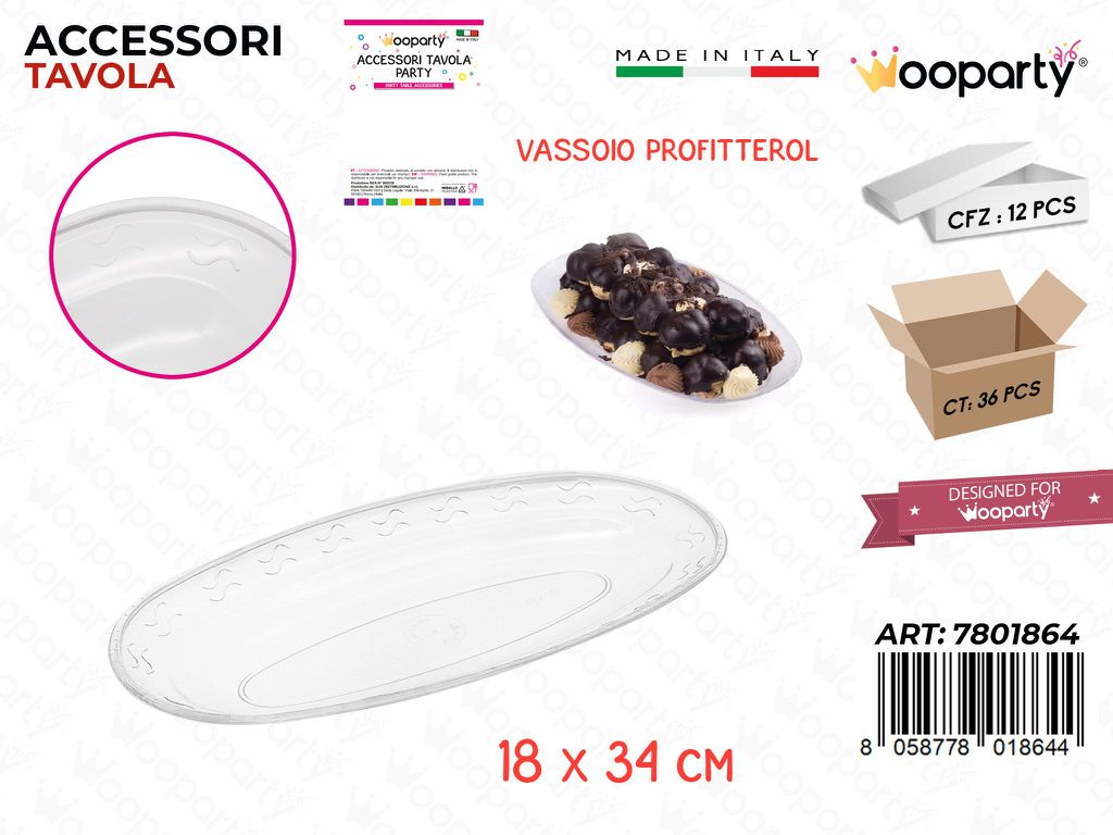 Vassoio Profitterol Trasp. 18*34CM
