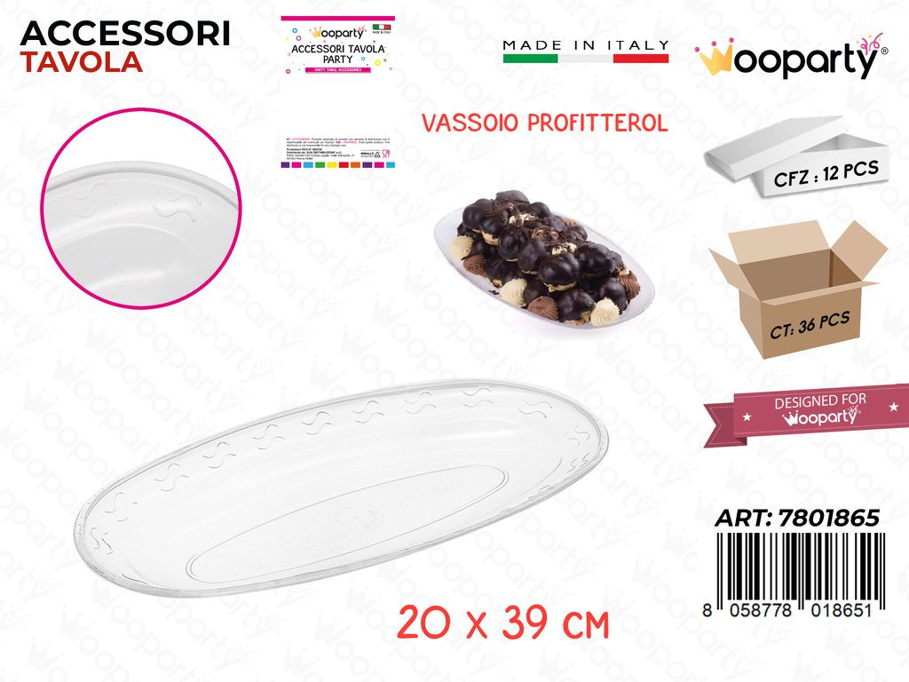 VASSOIO PROFITTEROL TRASP. 20*39CM /PZ DA 12**
