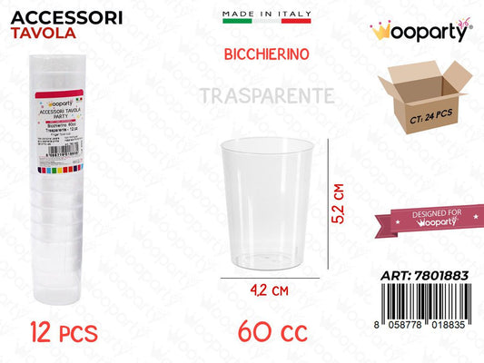 Bicchierino Trasp. 12PCS 60CC 4.2*5.2CM