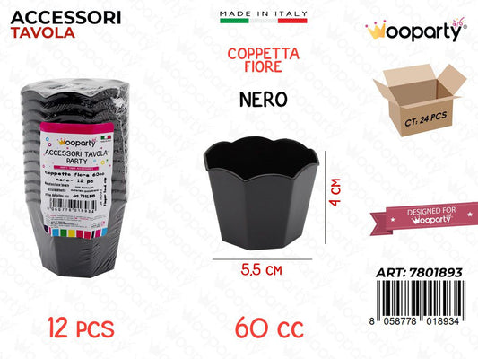 Coppetta Fiore Nero 12PCS 60CC 5.5*4CM