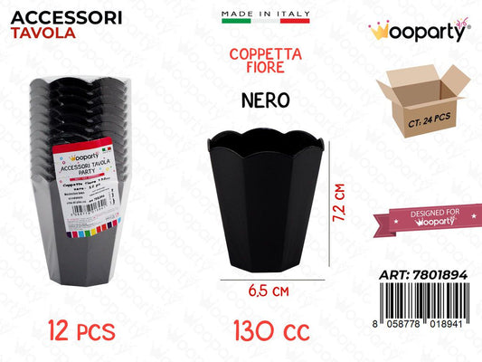 Coppetta Fiore Nero 12PCS 130CC 6.5*7.2CM