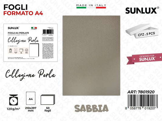 Fogli A4 Sabbia Perla 50PCS 120GR