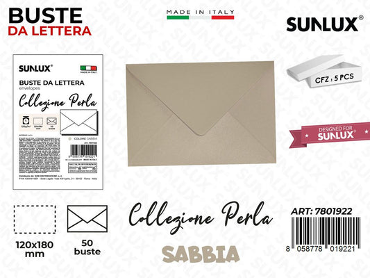 Buste da Lettera Sabbia Perla 120*180MM 50PCS