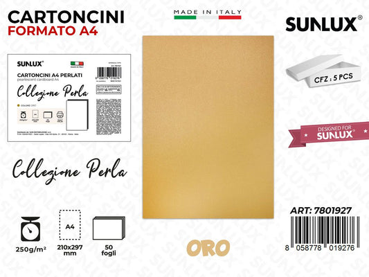 Cartoncini A4 Oro Perla 50PCS 250GR