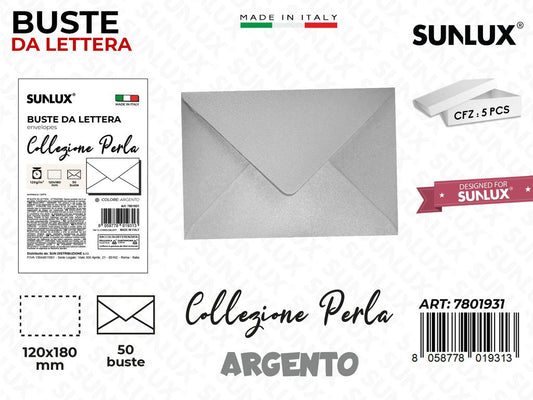 Buste da Lettera Arg. Perla 120*180MM 50PCS