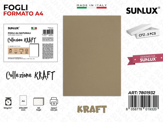 Fogli A4 Kraft 50PCS 120GR