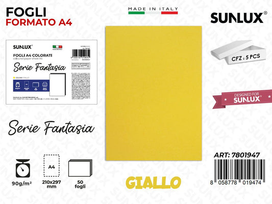 Fogli A4 Fant. Giallo 50PCS 90GR