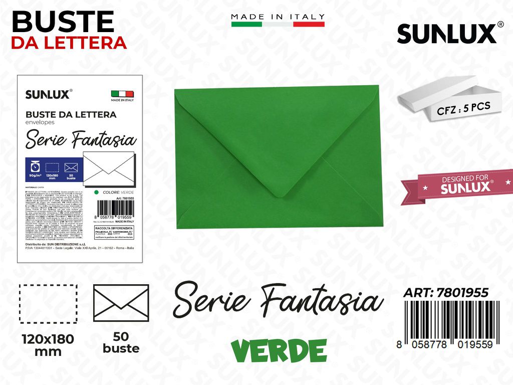 Buste da Lettera Verde 120*180MM 50PCS