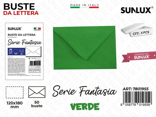 Buste da Lettera Verde 120*180MM 50PCS