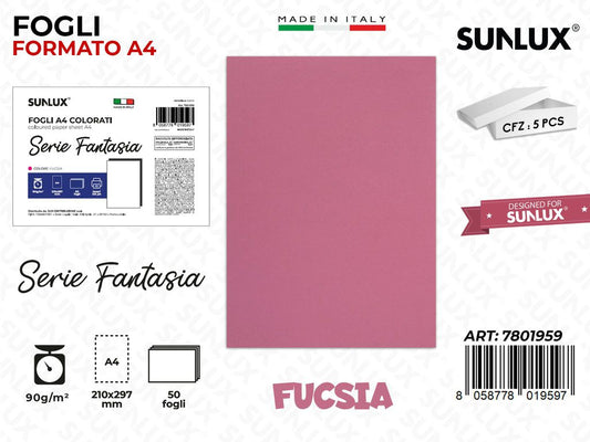 Fogli A4 Fant. Fucsia 50PCS 90GR