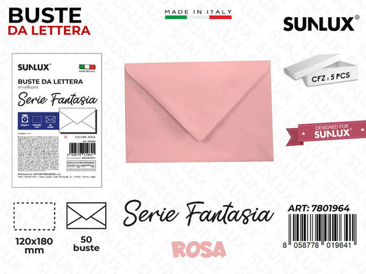 Buste da Lettera Rosa 120*180MM 50PCS