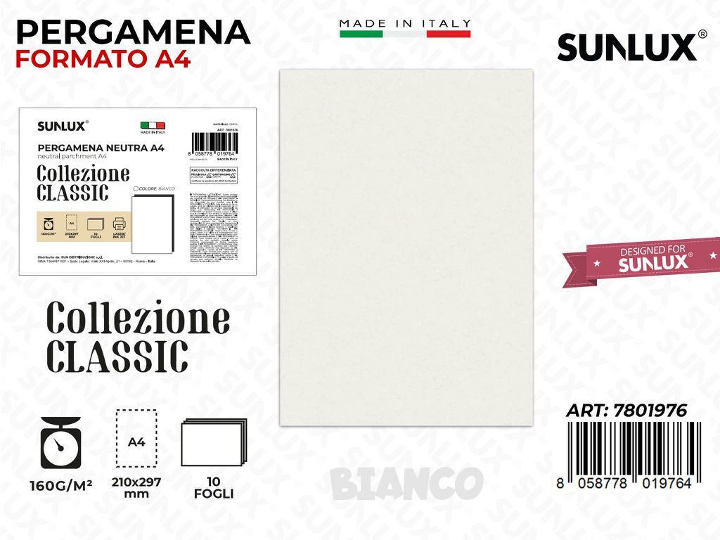 Pergamena Classic A4 Bianco 10PCS 160GR