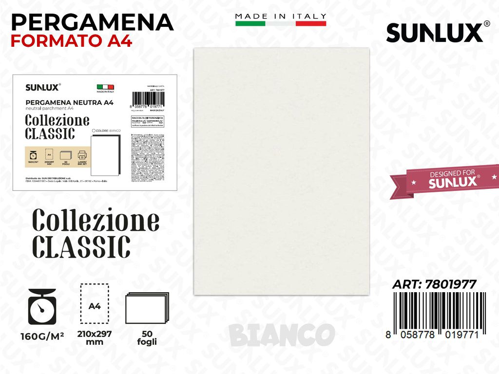 Pergamena Classic A4 Bianco 50PCS 160GR