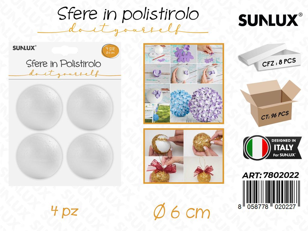 Sfere in Polistirolo 4PCS D.6CM