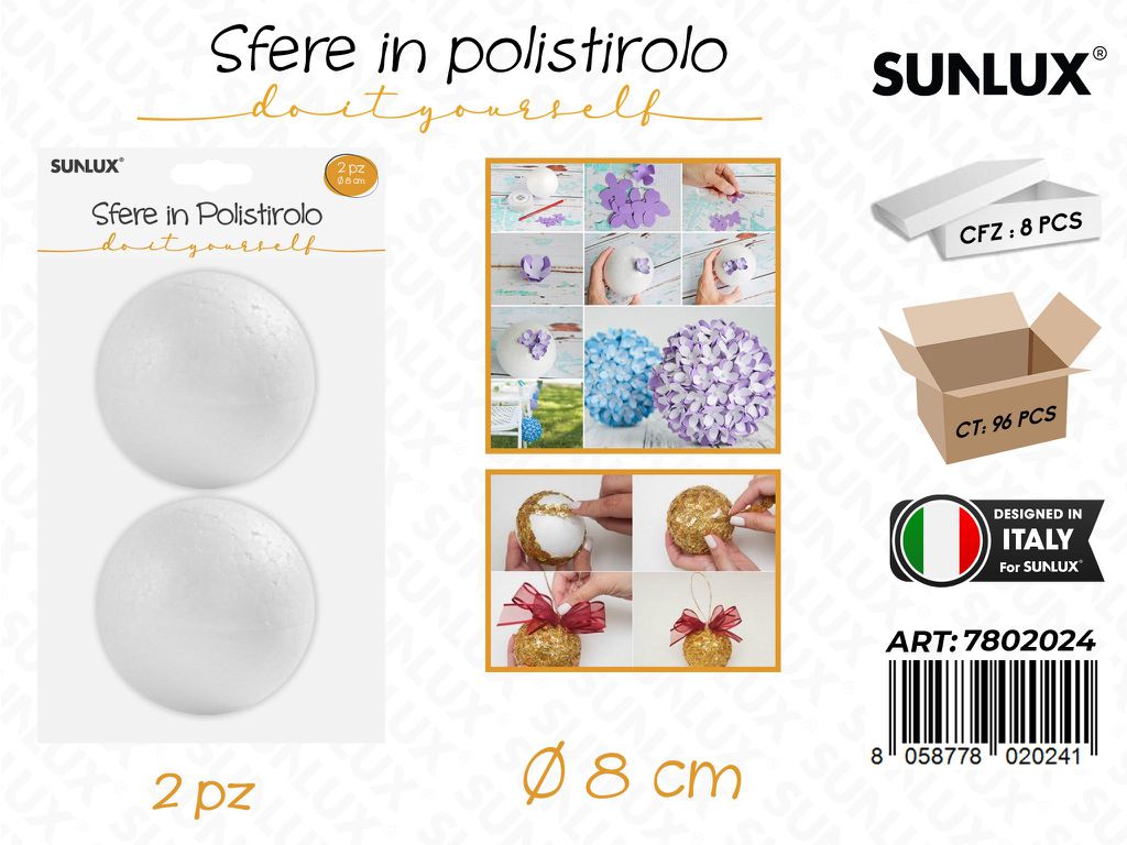 Sfere in Polistirolo 2PCS D.8CM