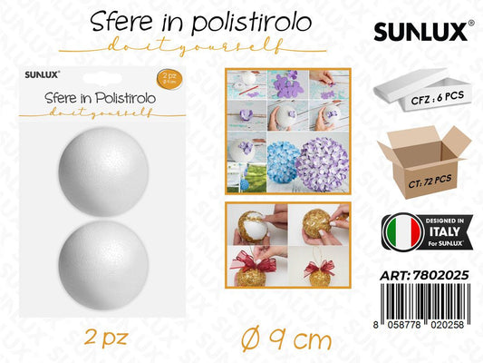Sfere in Polistirolo 2PCS D.9CM