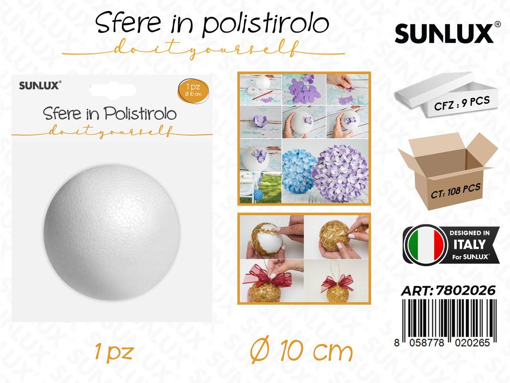 Sfere in Polistirolo 1PC D.10CM