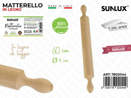 Mattarello in Legno Faggio D.4*60CM