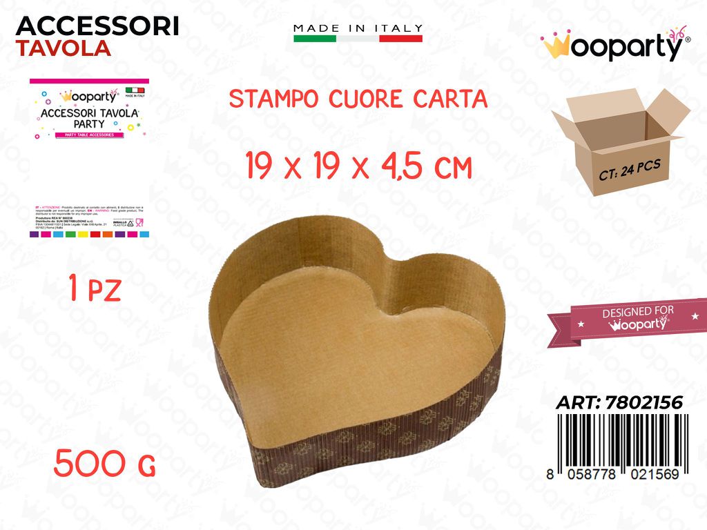 Stampo Cuore in Carta 5000GR 19*19*4.5CM