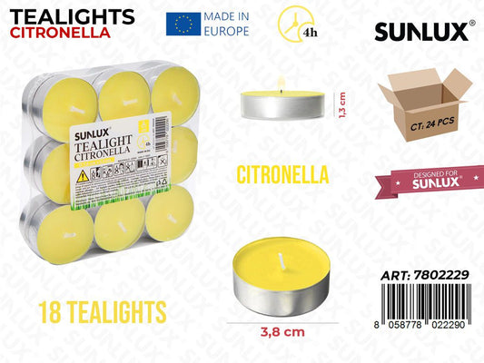 Tealights Citronella 18PCS 4H 1.3CM
