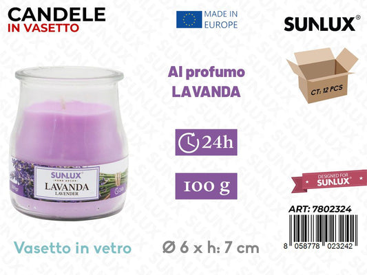 Candele in Vasetto Lavanda 100GR 24H 6*7CM
