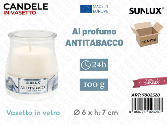 Candele in Vasetto Antitabacco 100GR 24H 6*7CM