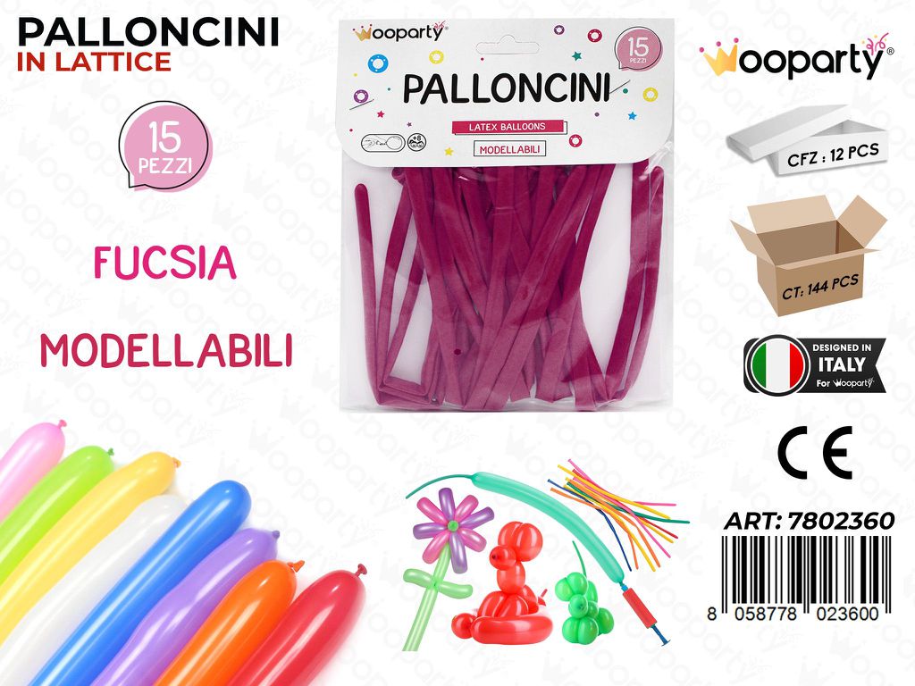 Palloncini Modellabili Fucsia 15PCS