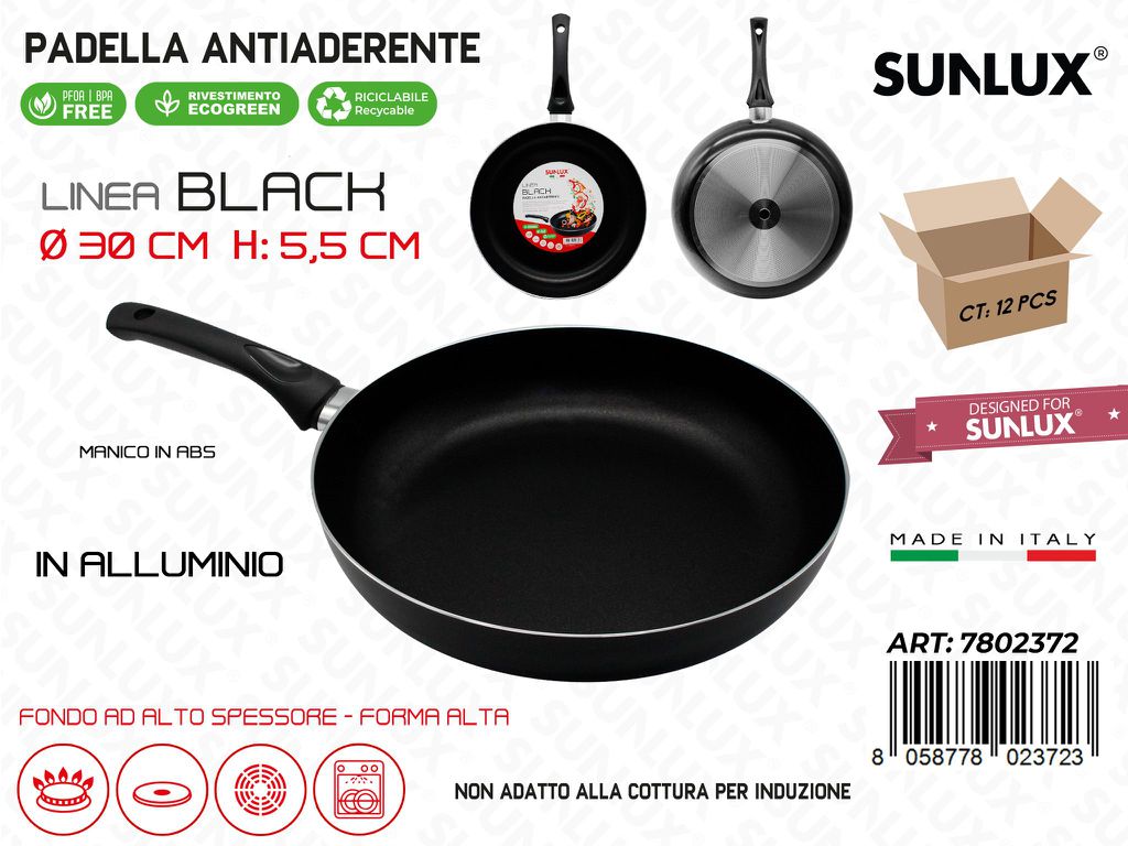 Padella Antiaderente L.black D.30*5.5CM