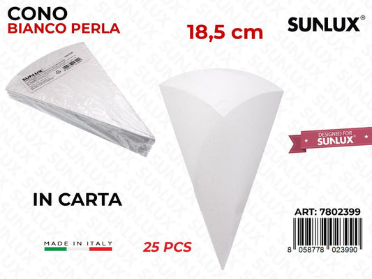 Coni Carta Bianco Perla 25PCS 18.5CM